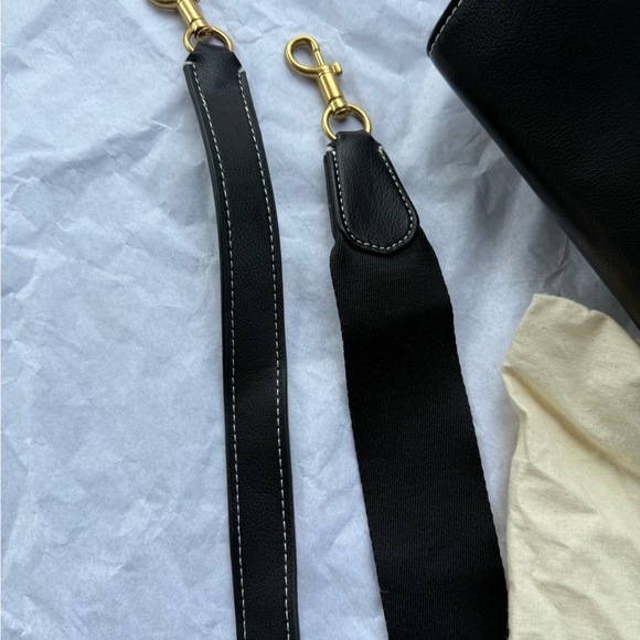 Tory Burch  Razzel  Black and Brown Crossbody Bag with Gold Clasp - Picture 4 of 13